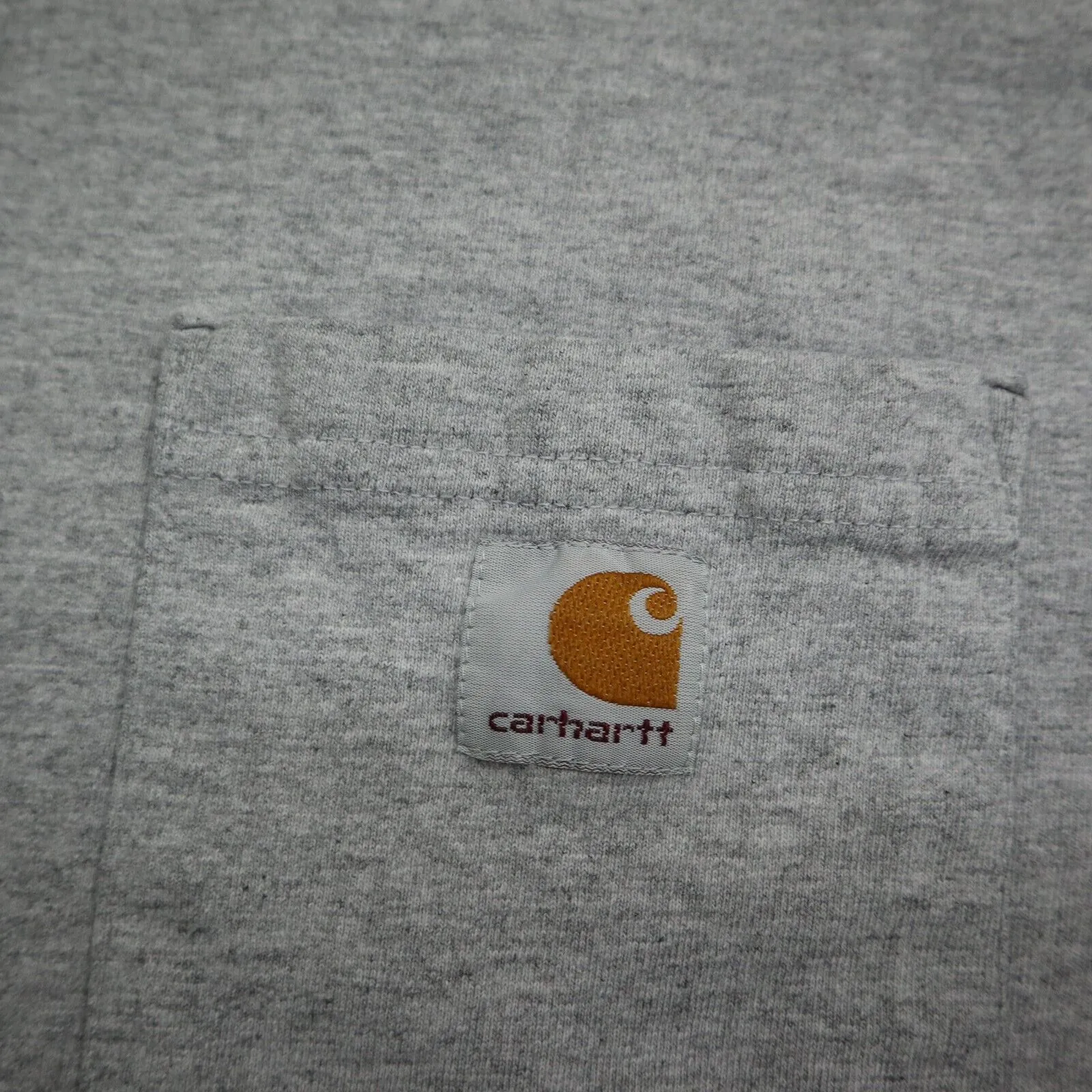 Carhartt Mens Casual T Shirt Short Sleeves Crew Neck Tee Logo Gray Size 2XL