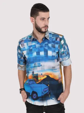 Checking Car Party Wear Shirt