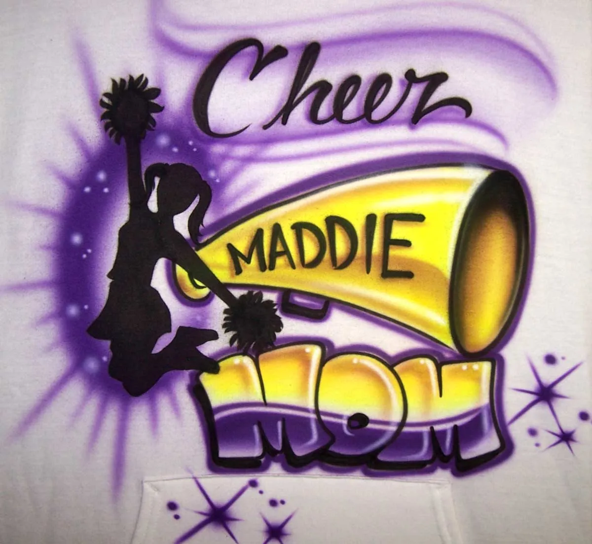 Cheer Mom Personalized Megaphone and Jumping Cheerleader Custom Shirt