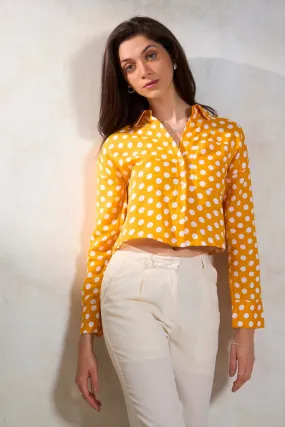 Cheryl|Polka Boxy Cotton Shirt