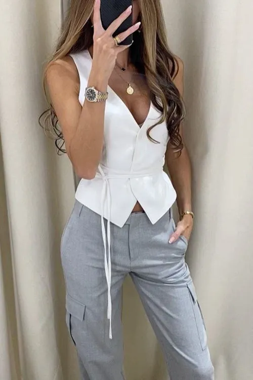 Chic Babe Tie-waist Sleeveless Top - 3 Colors