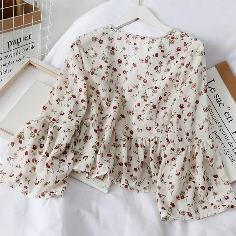 Chic Vintage Floral Button Up Shirt