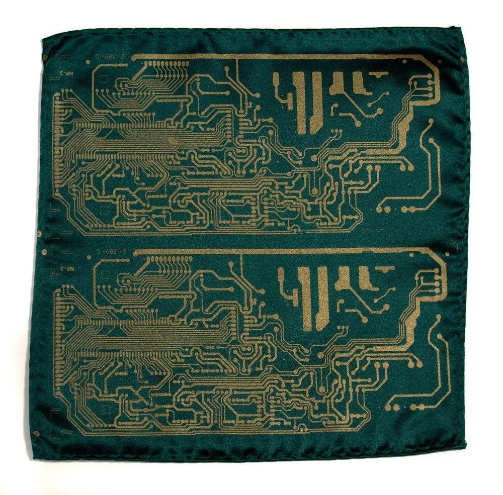 Circuit Board Pocket Square. Short Circuit handkerchief