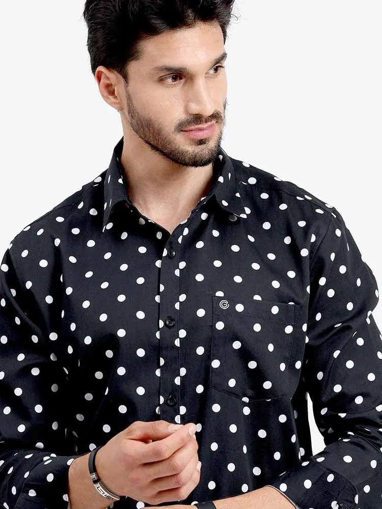 Classic Polka Printed Full Sleeve Shirt