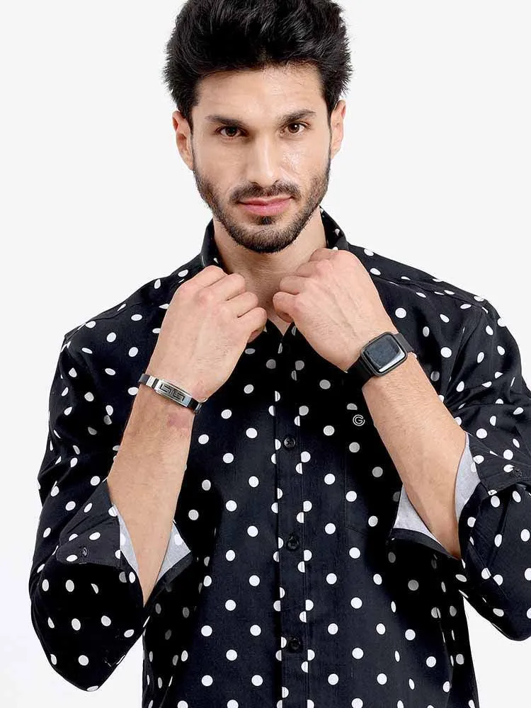 Classic Polka Printed Full Sleeve Shirt