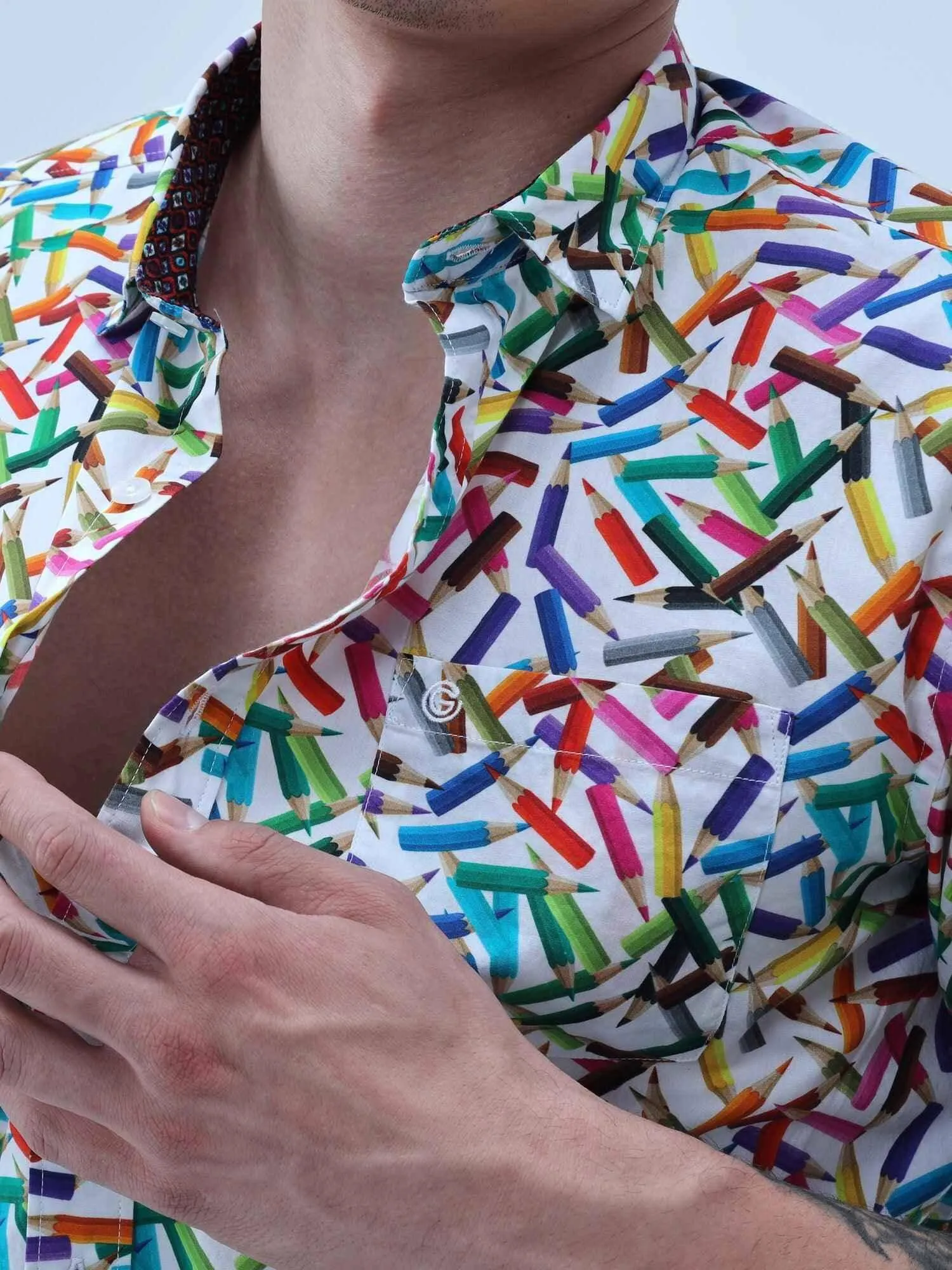 Colour Pencil Digital Printed Full Shirt