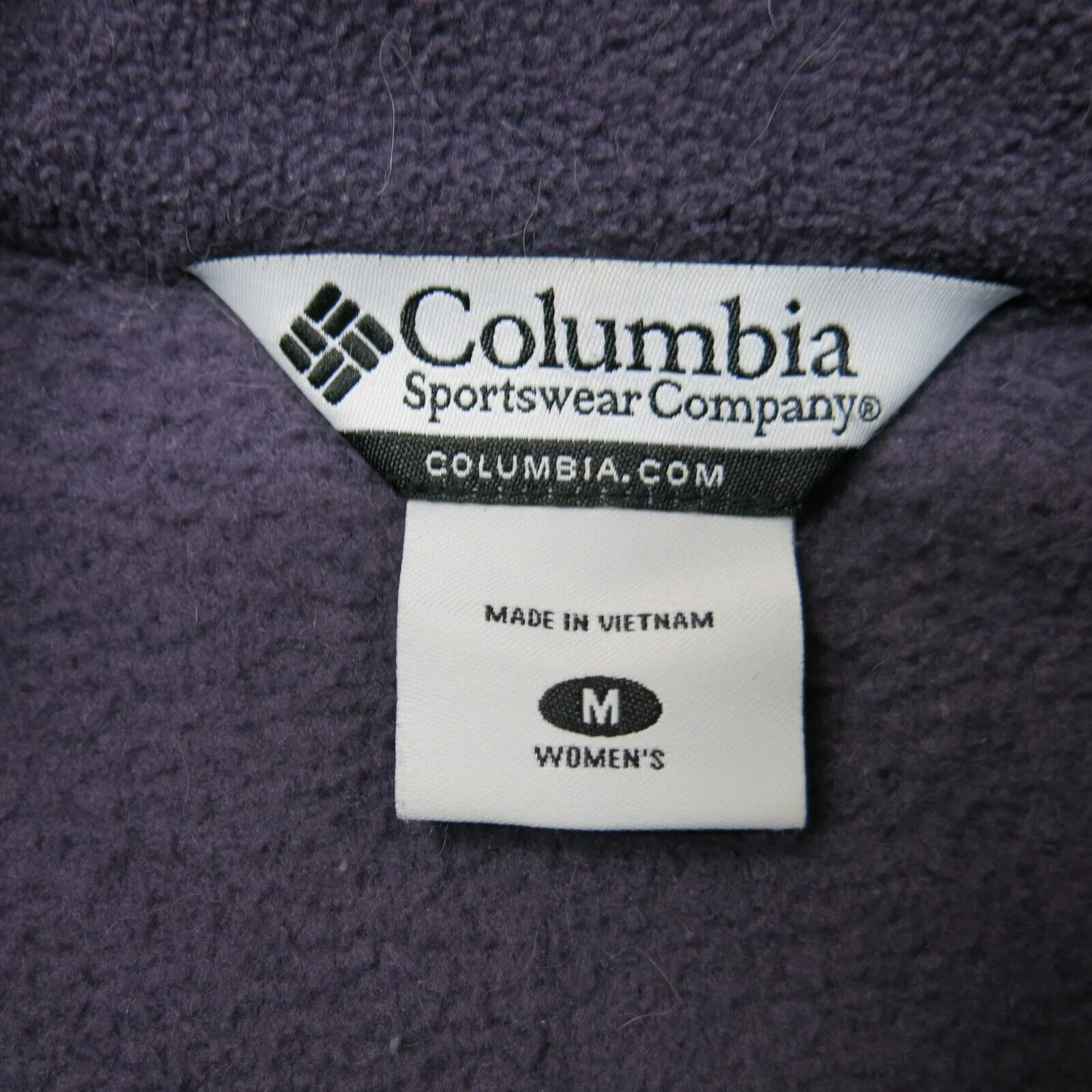 Columbia Womens Full Zip Fleece Jacket Long Sleeves Mock Neck Purple Size Medium