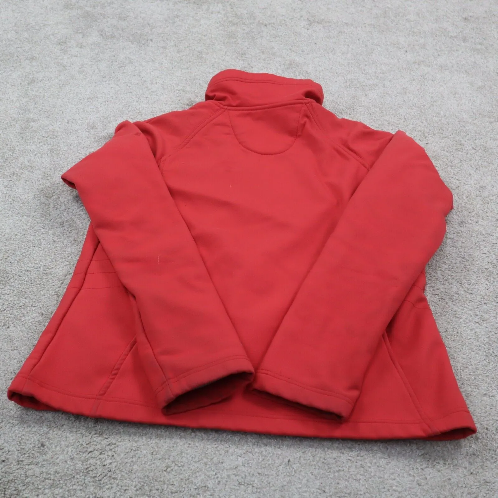 Columbia Womens Full Zip Up Fleece Jacket Long Sleeves Mock Neck Red Size Large