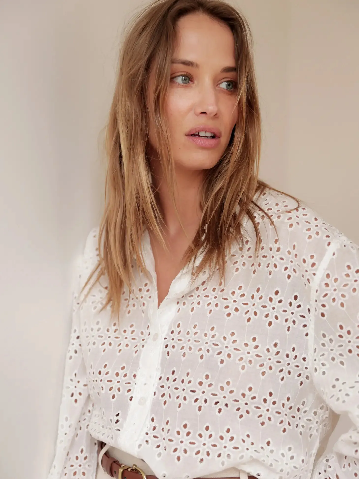 Corrie Eyelet Shirt | White