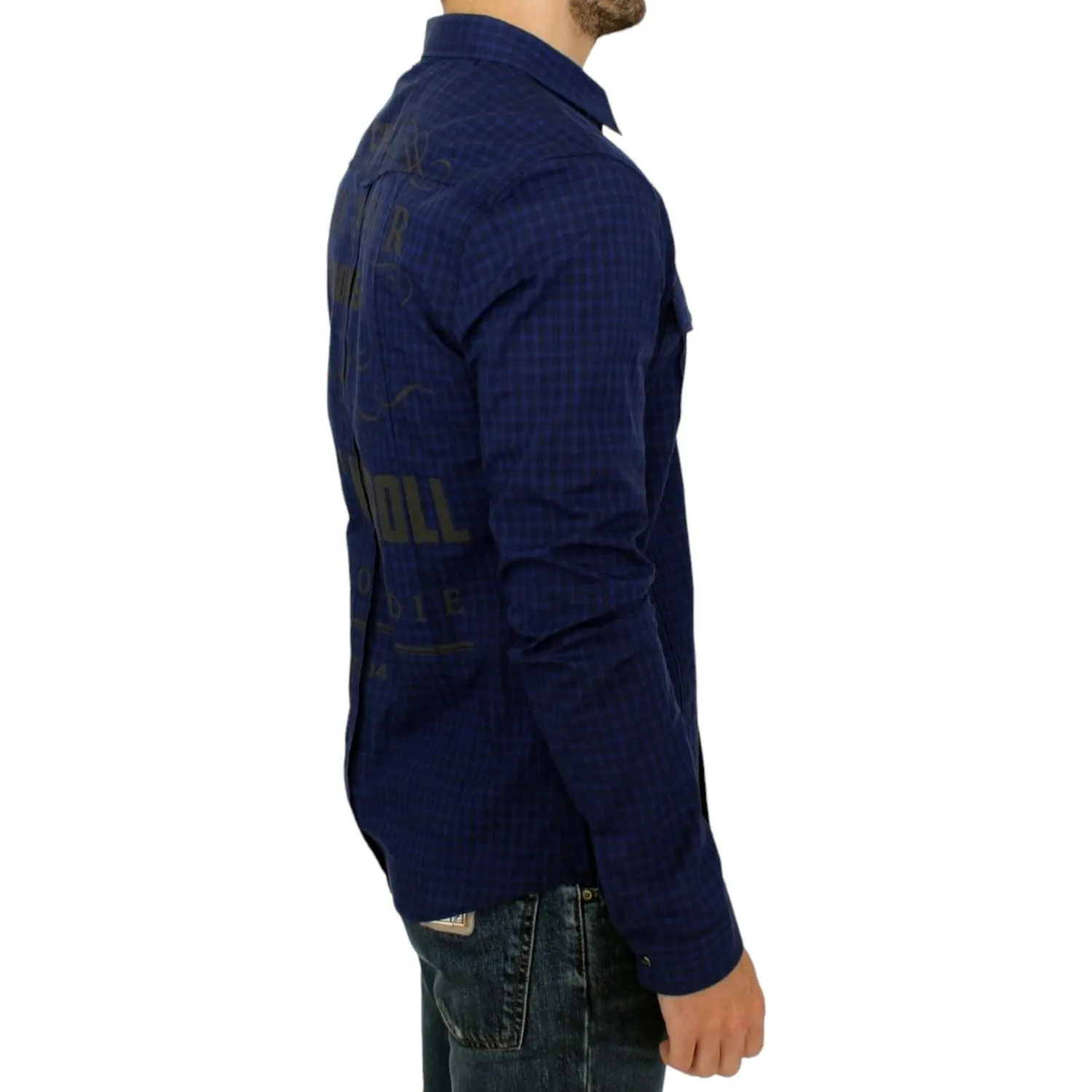 Costume National Chic Blue Checkered Casual Cotton Shirt