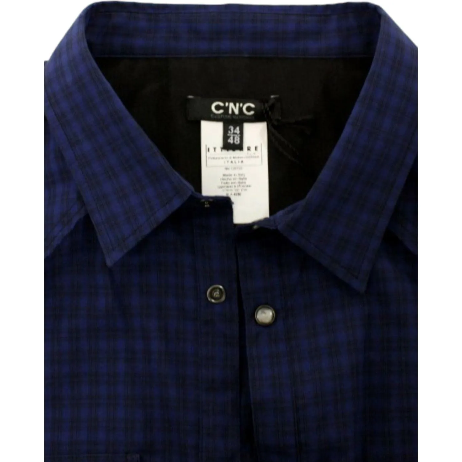 Costume National Chic Blue Checkered Casual Cotton Shirt