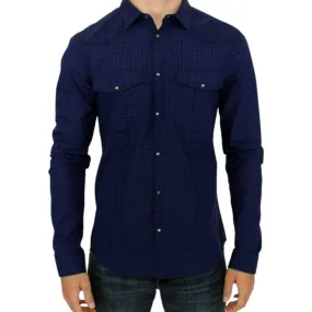 Costume National Chic Blue Checkered Casual Cotton Shirt