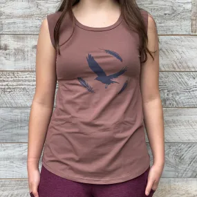 Crow 🐦‍⬛ Feathers  - Women’s Organic Cotton Cap Sleeve Tank Top