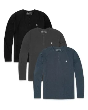 Custom 3 Pack Long Sleeve Henley - Branded