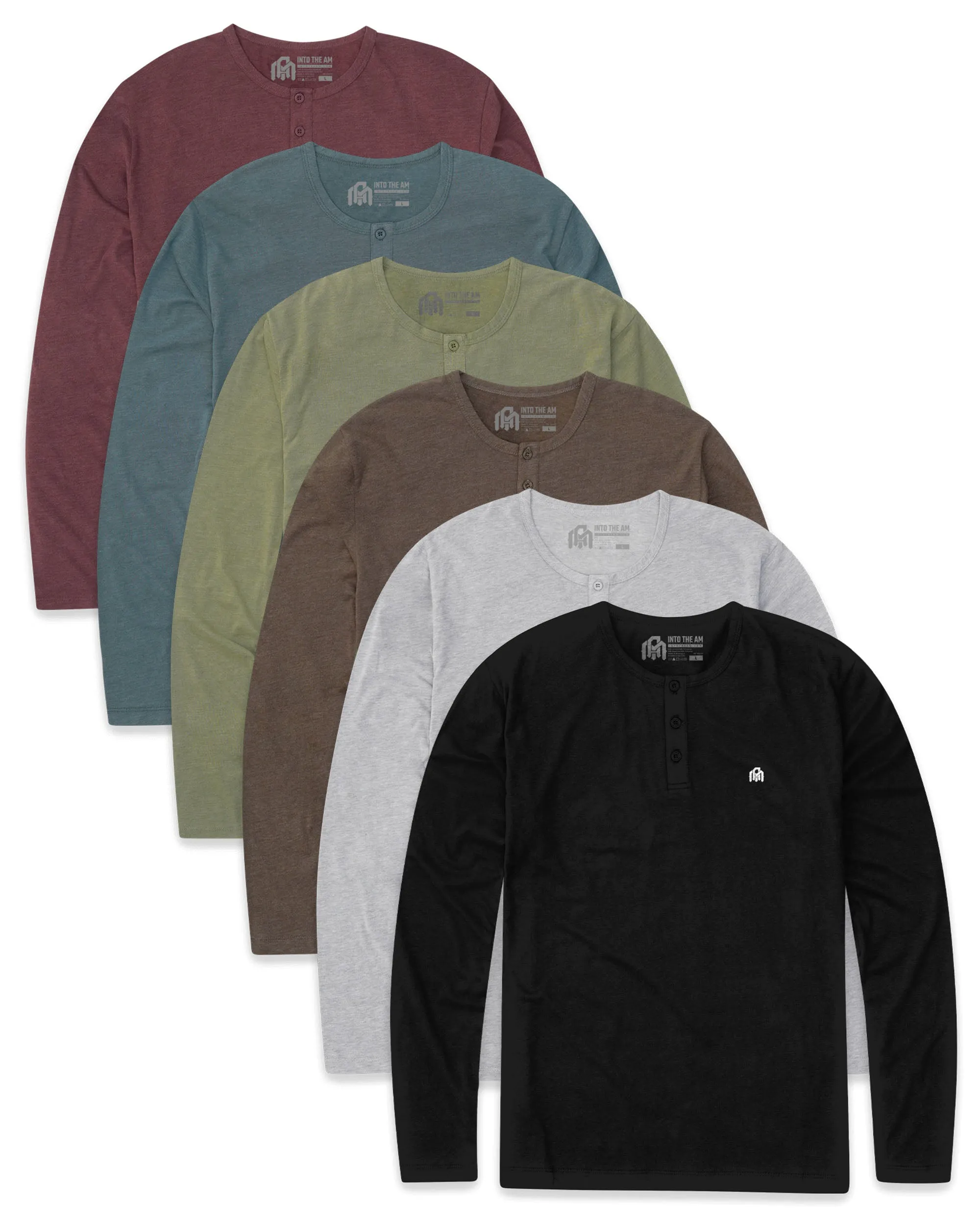 Custom 6 Pack Long Sleeve Henley - Branded