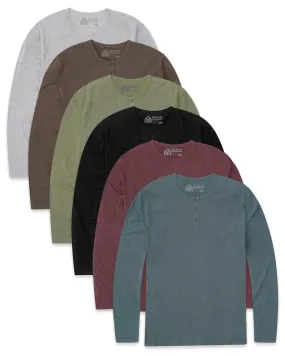 Custom 6 Pack Long Sleeve Henley - Non-Branded