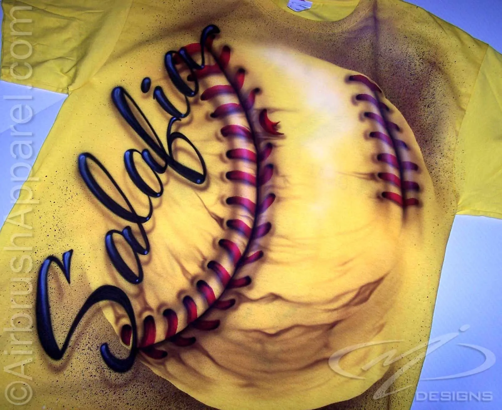 Custom Airbrushed Big Softball Personalized T-Shirt