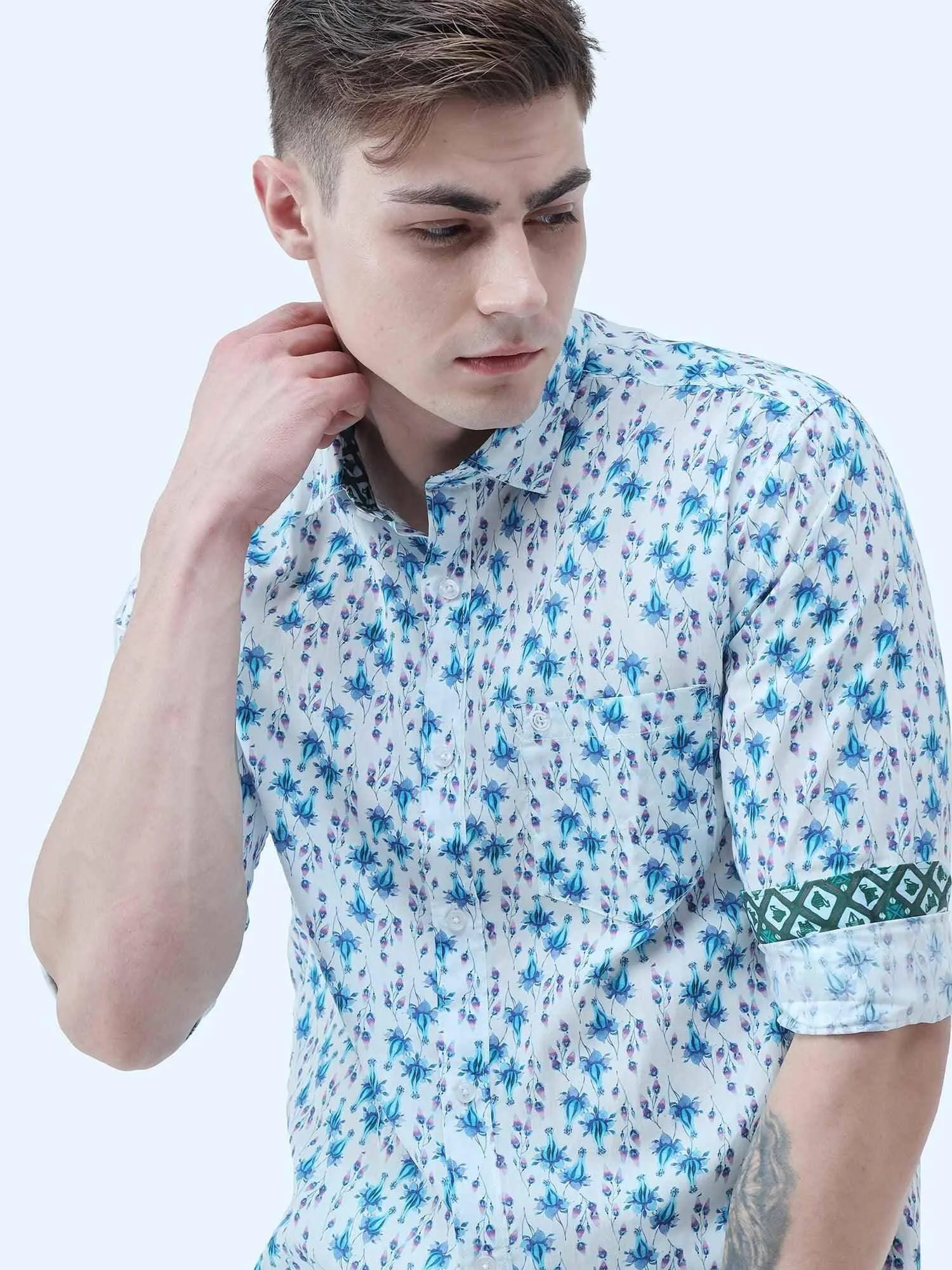 Davey Men's Printed Casual Shirt