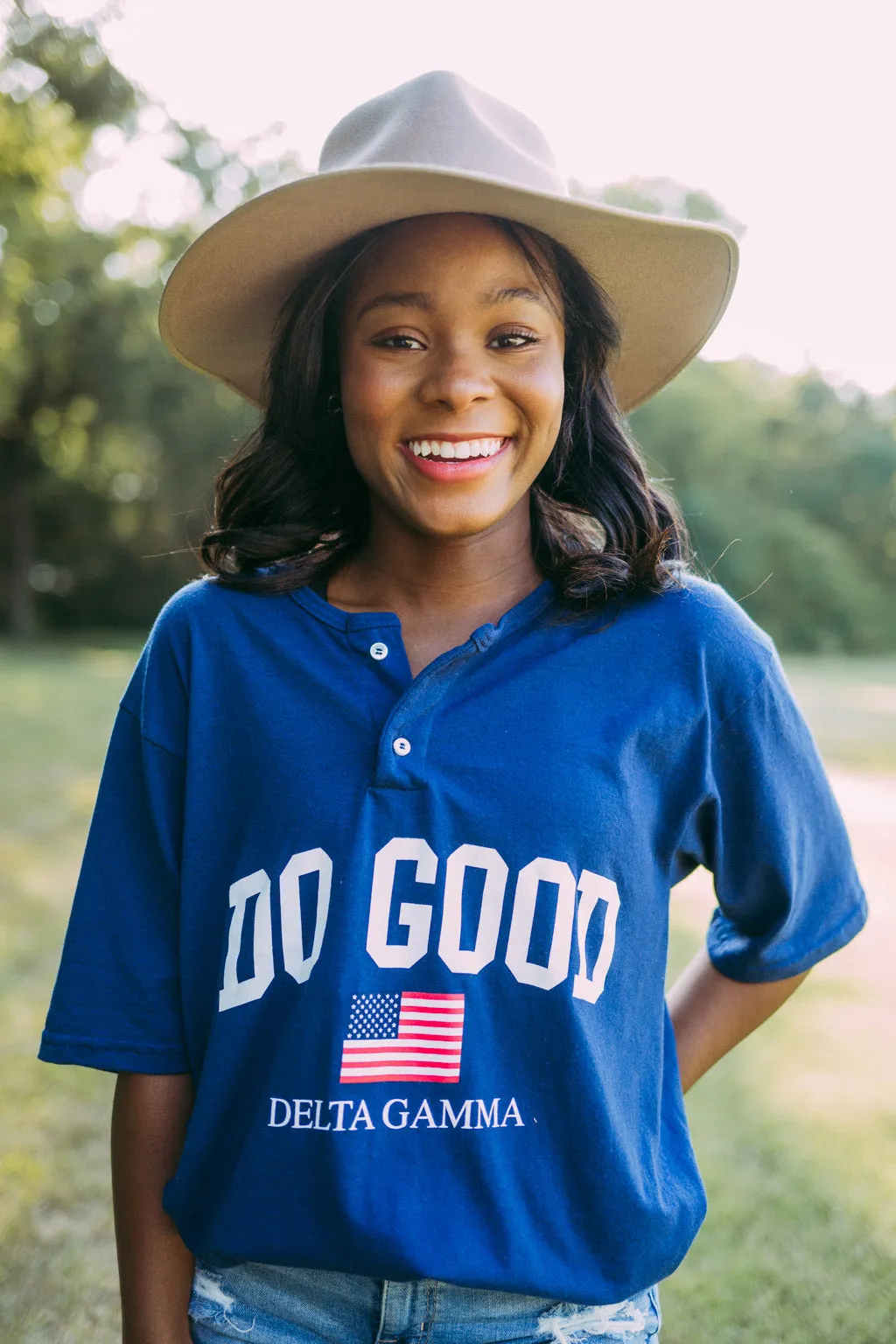 DG Do Good Flag Short Sleeve Henley