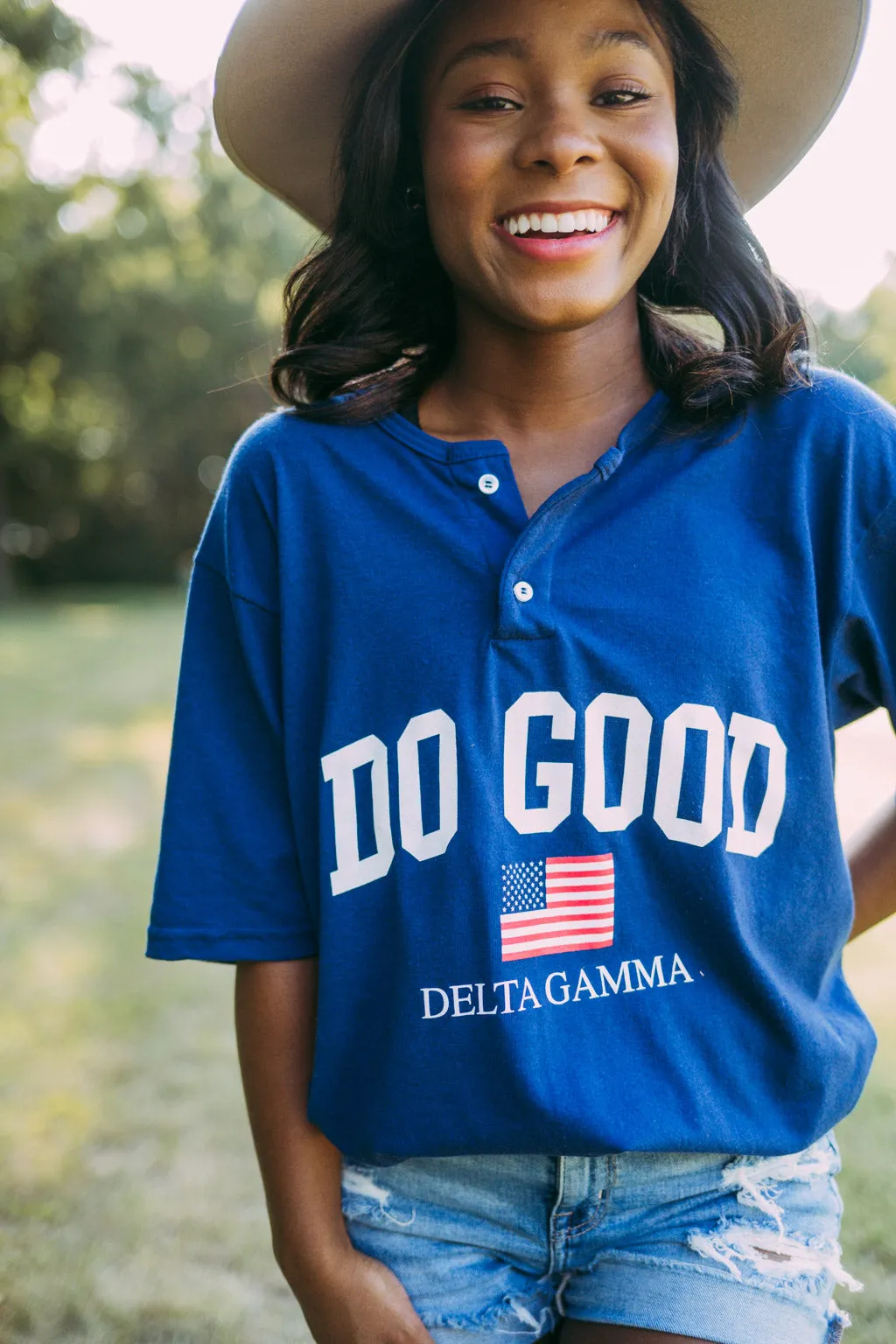 DG Do Good Flag Short Sleeve Henley