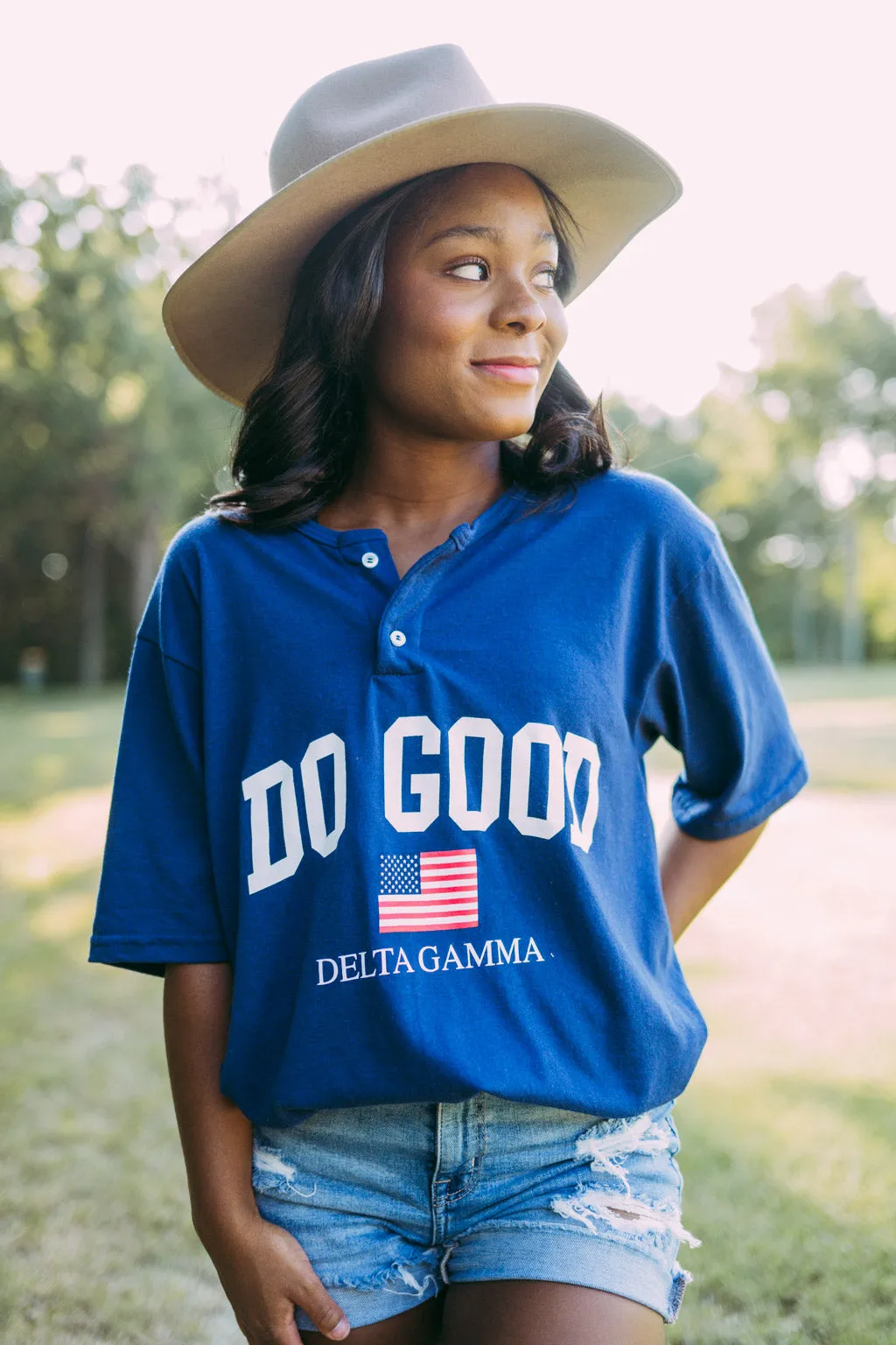 DG Do Good Flag Short Sleeve Henley