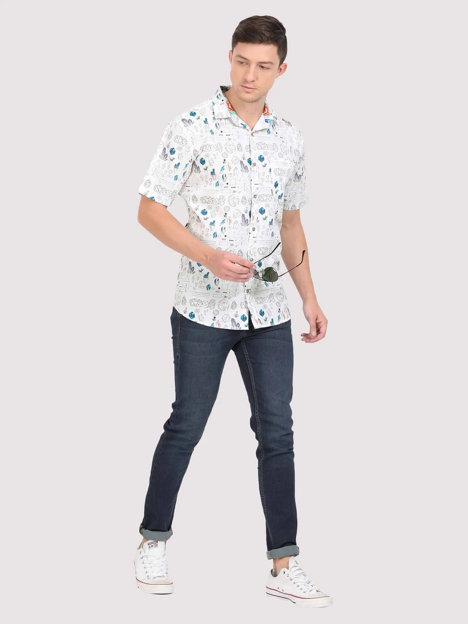 Doodle Digital Printed Half Shirt