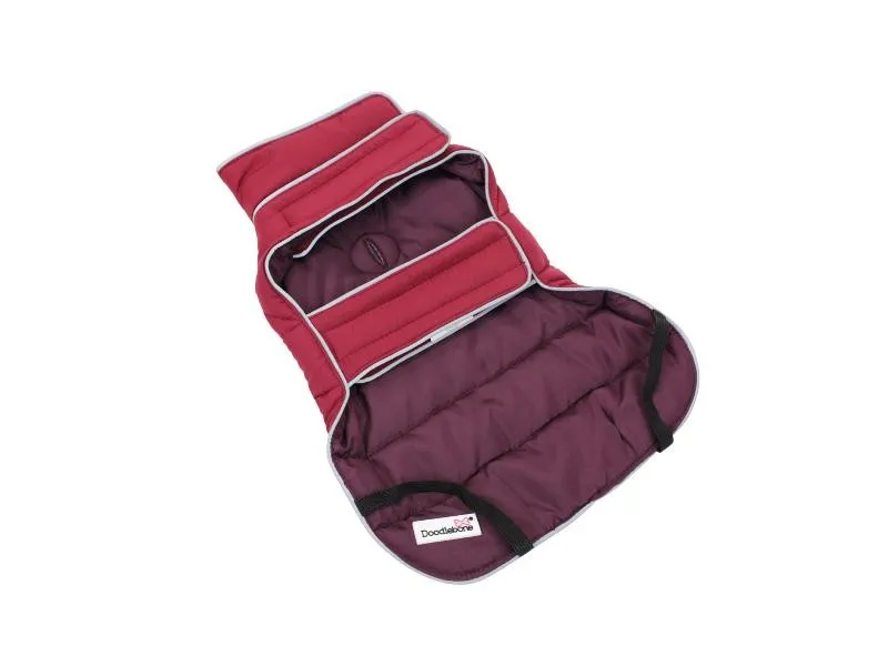 Doodlebone Puffer Jacket Punch & Burgundy Size 1-3