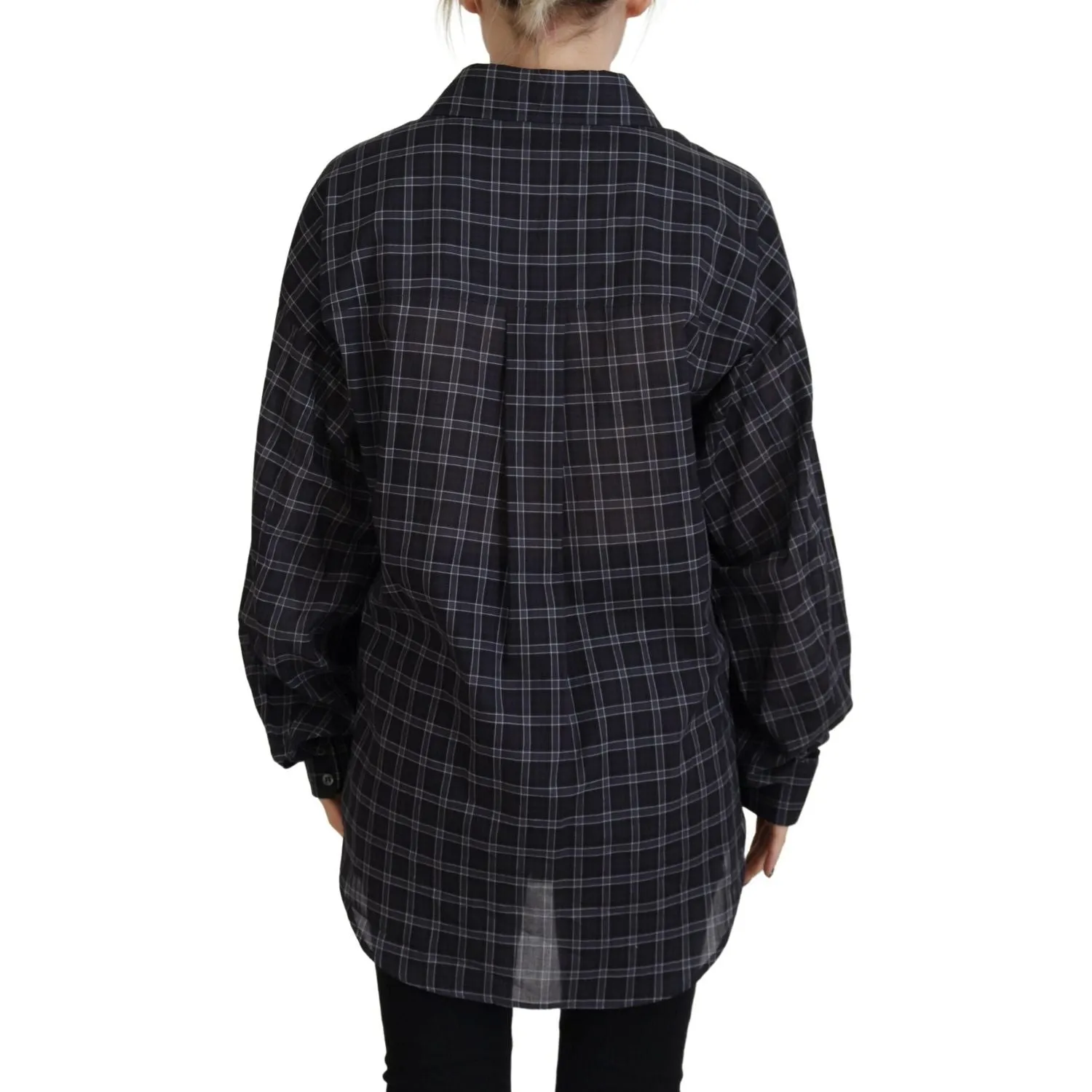 Dsquared² Black Checkered Collared Button Long Sleeves Shirt