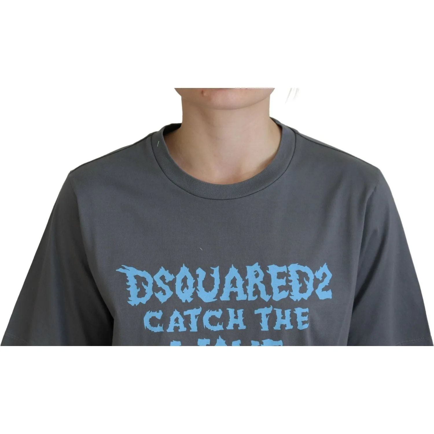 Dsquared² Gray Logo Cotton Crewneck Short Sleeve Tee T-shirt