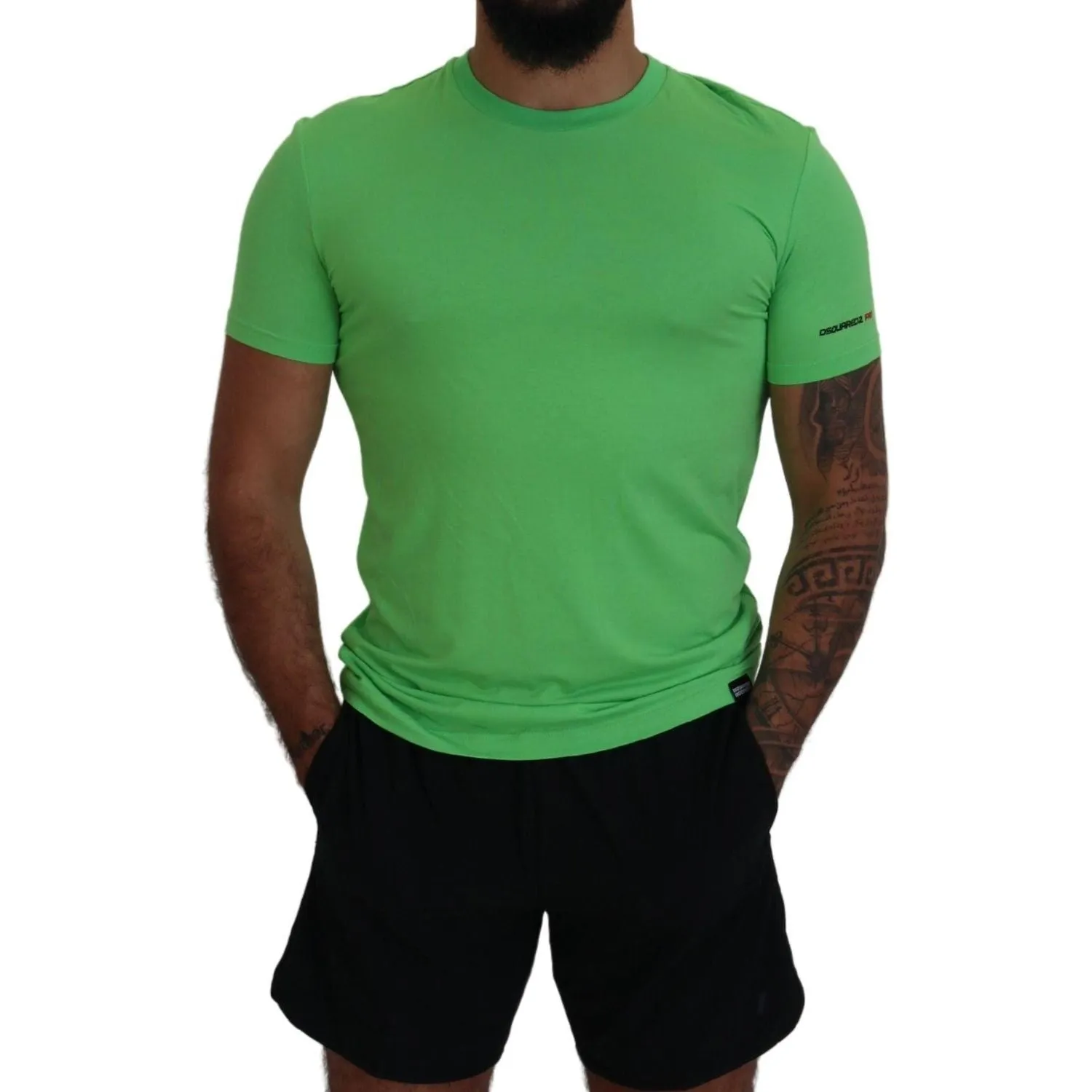 Dsquared² Green Modal Short Sleeves Crewneck T-shirt