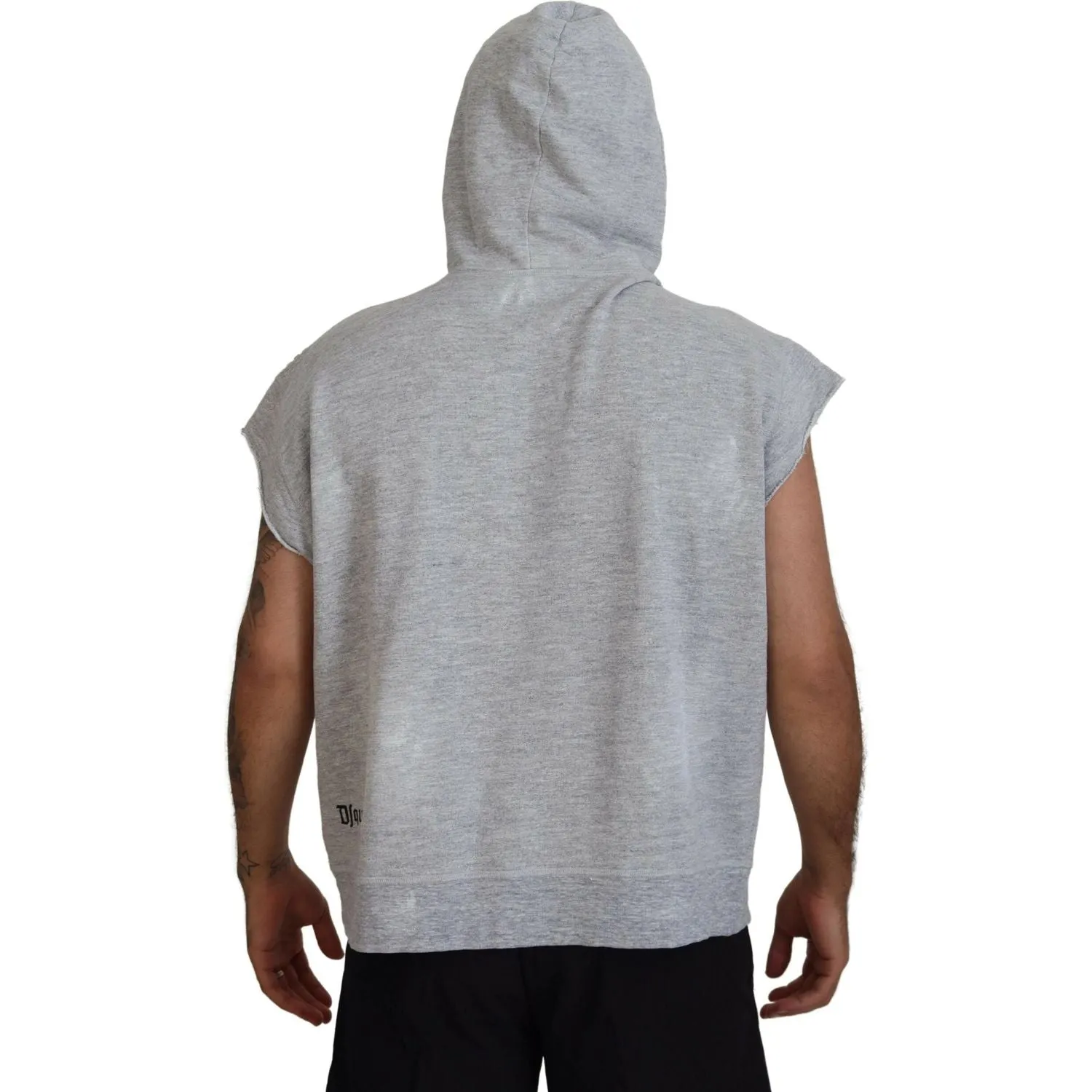 Dsquared² Light Gray Cotton Short Sleeves Hooded T-shirt