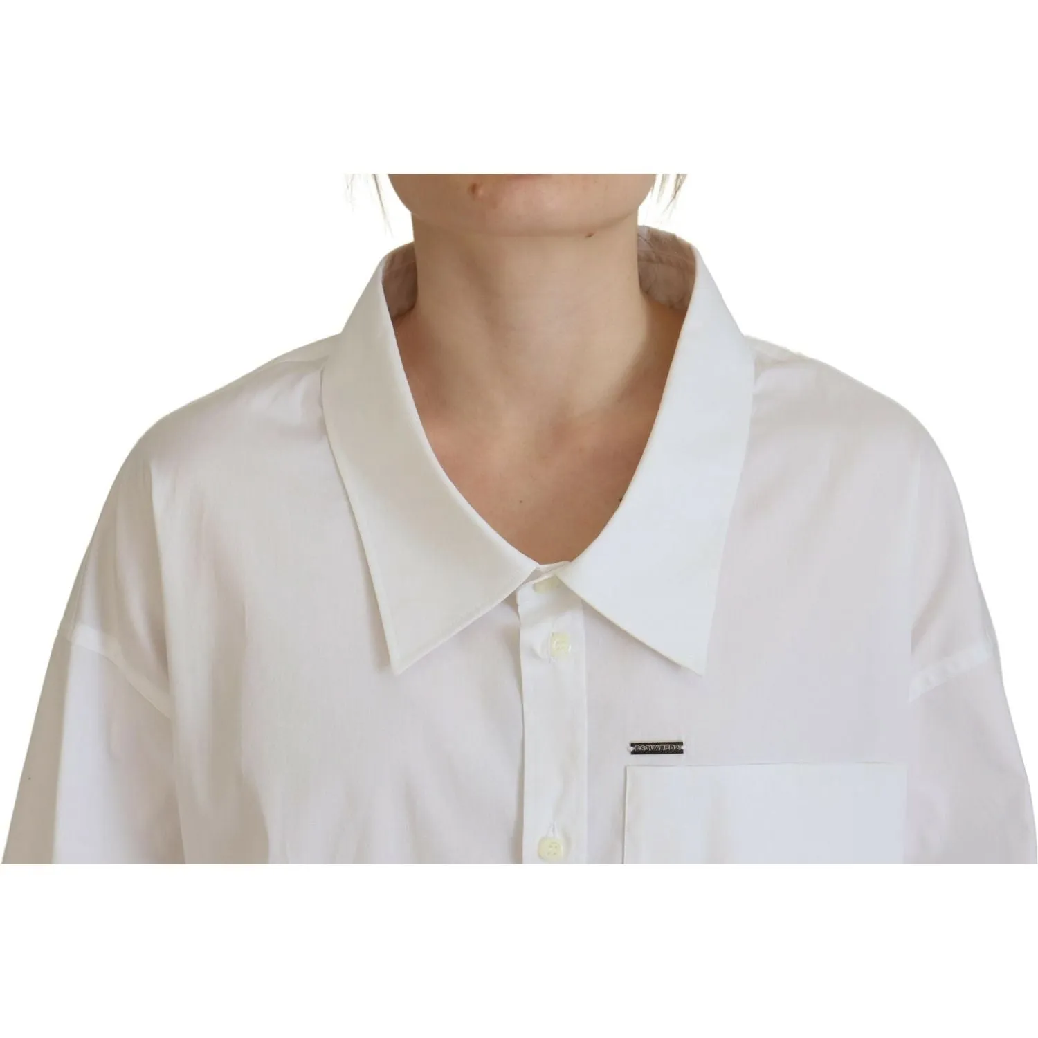 Dsquared² White Cotton Button Down Collared Dress Shirt Top