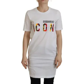 Dsquared² White Cotton Icon Logo Print Crewneck T-shirt