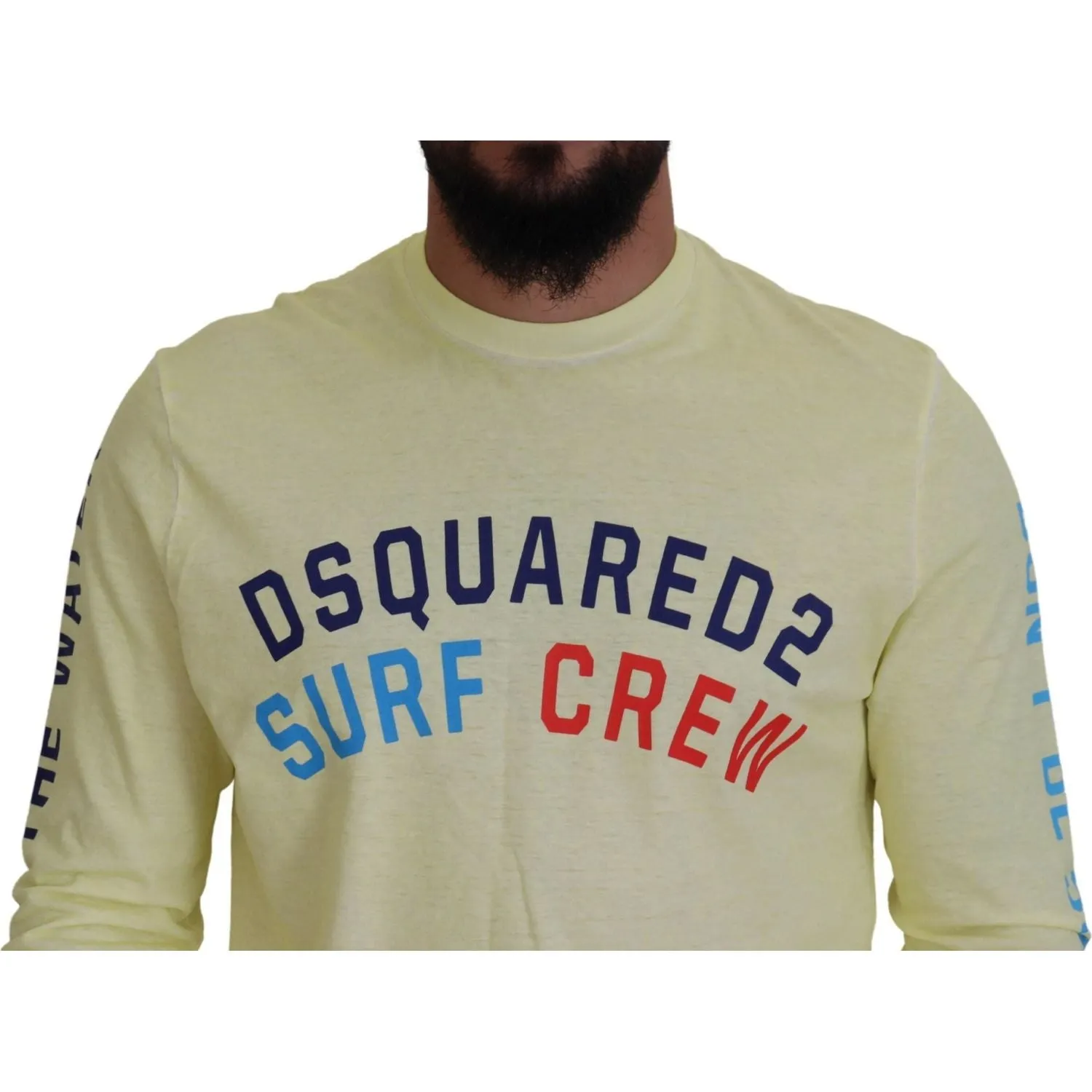 Dsquared² Yellow Colorful Print Long Sleeves Top T-shirt