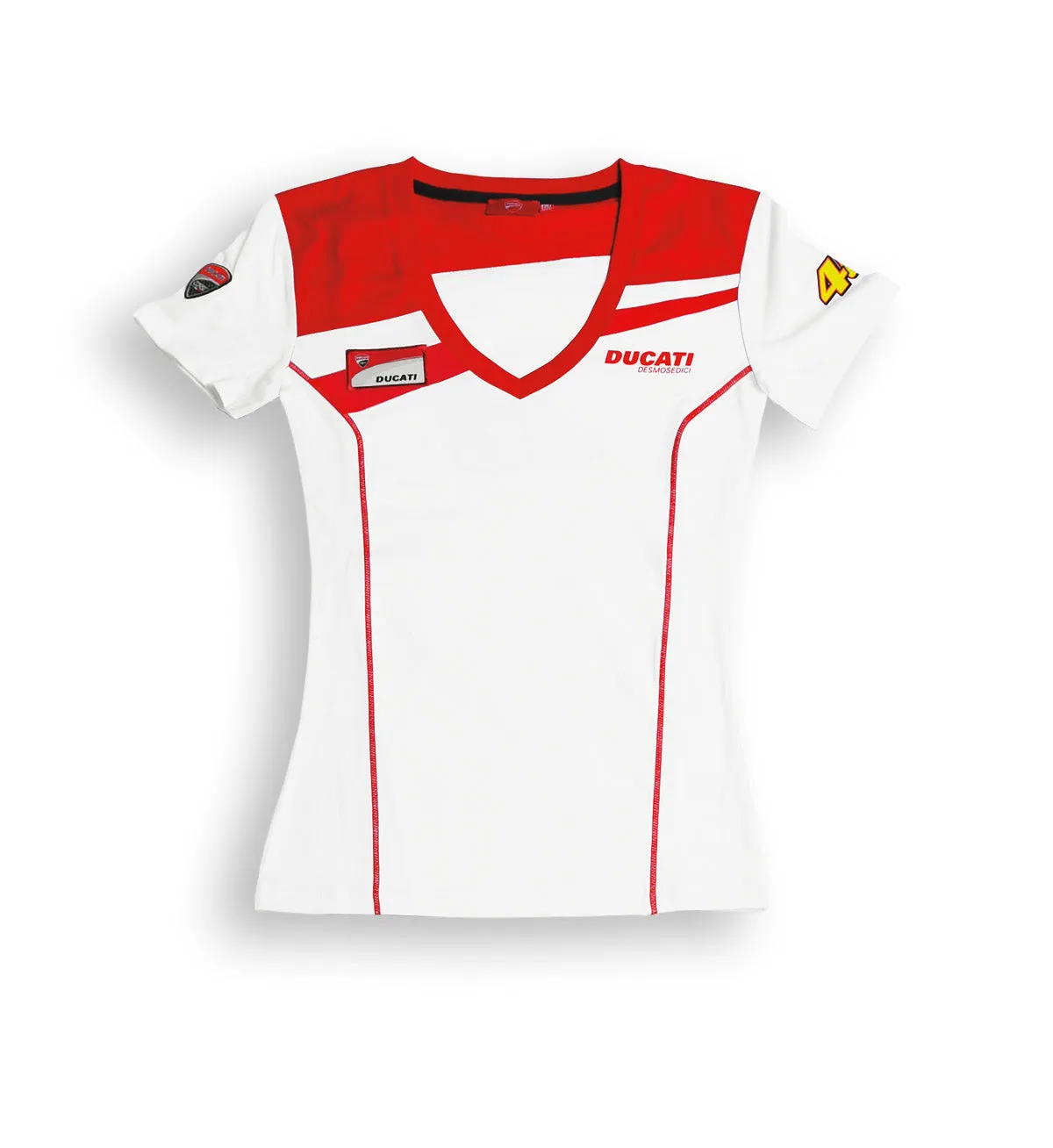 Ducati Women's Valentino Rossi 46 Team Moto GP Short Sleeve V-Neck T-Shirt