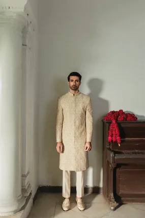 DUST GOLD EMBROIDERED SHERWANI