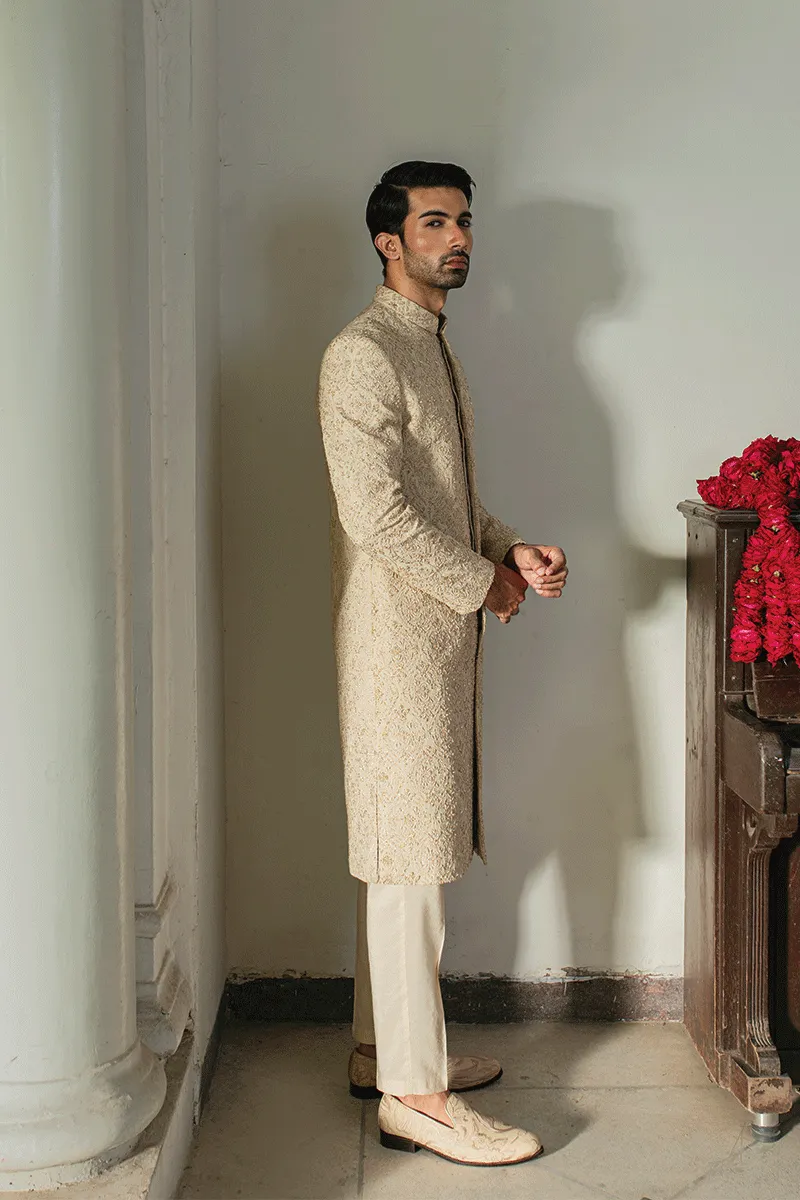 DUST GOLD EMBROIDERED SHERWANI