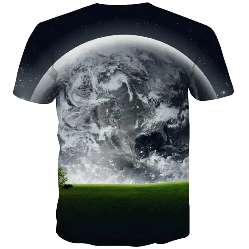 Earth T shirts Men Galaxy Tshirts Cool Space Tshirts Novelty Tree Tshirt Anime