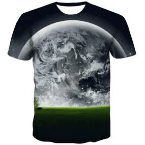 Earth T shirts Men Galaxy Tshirts Cool Space Tshirts Novelty Tree Tshirt Anime