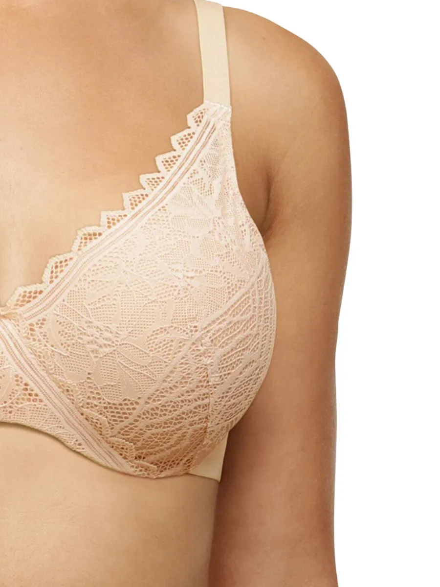 Easy Feel Floral Touch Covering Memory Foam Bra - Golden Beige