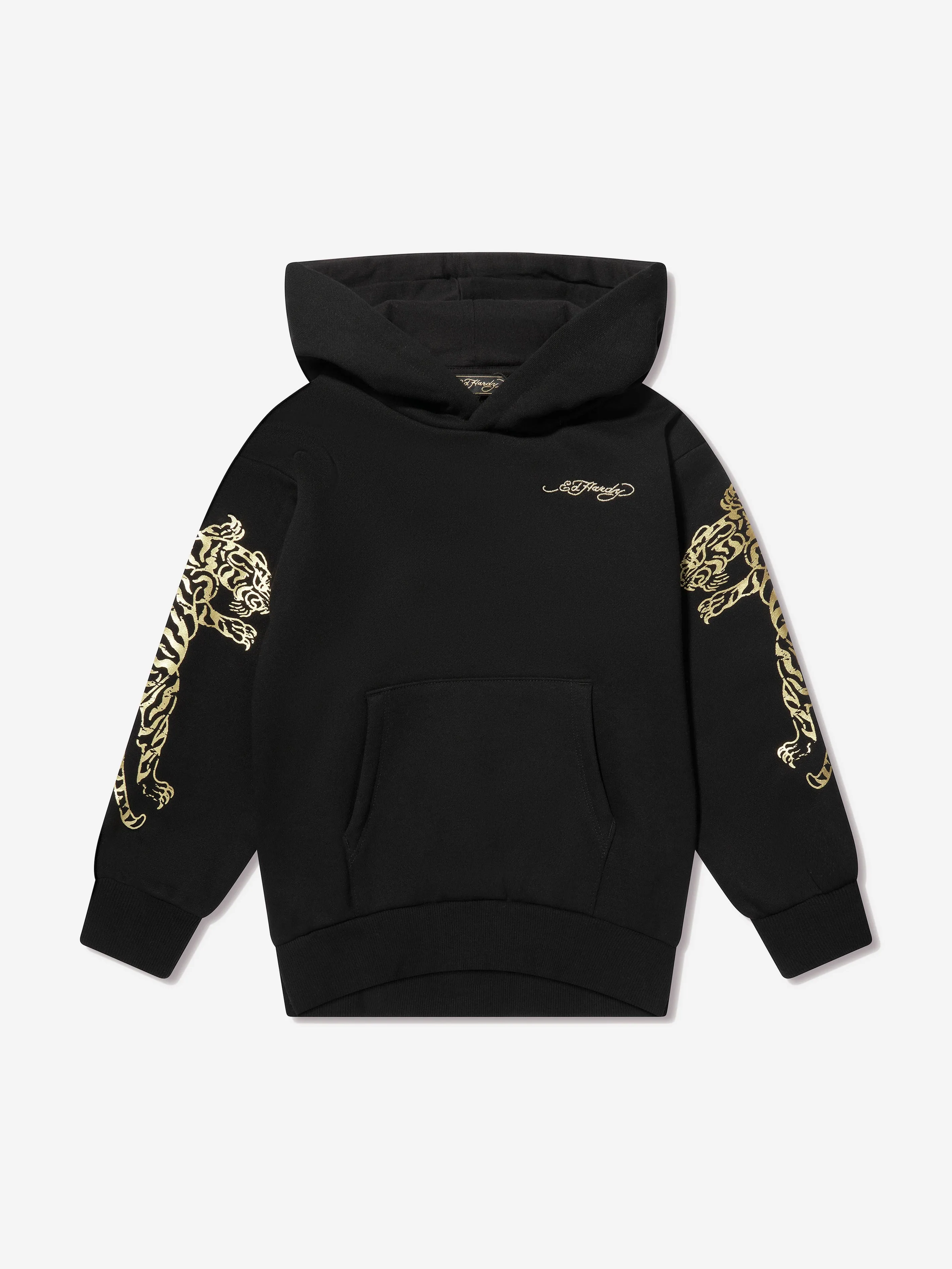 ED Hardy Girls Long Hoodie in Black