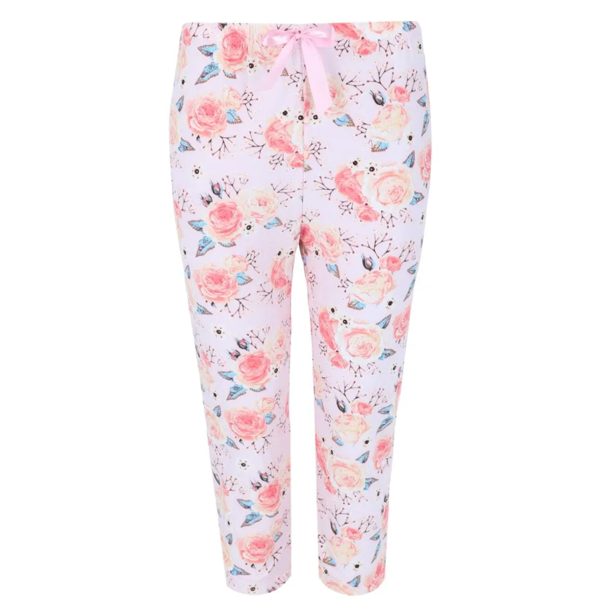 Elegant Emily Women's Floral Short Sleeve Capri Set