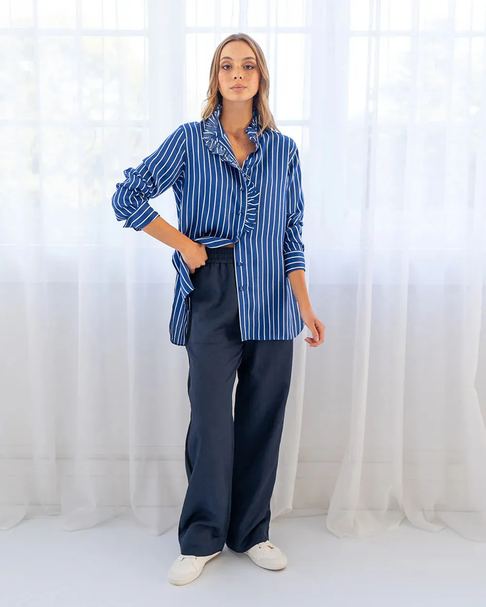 ELISE SHIRT | French Blue Stripe