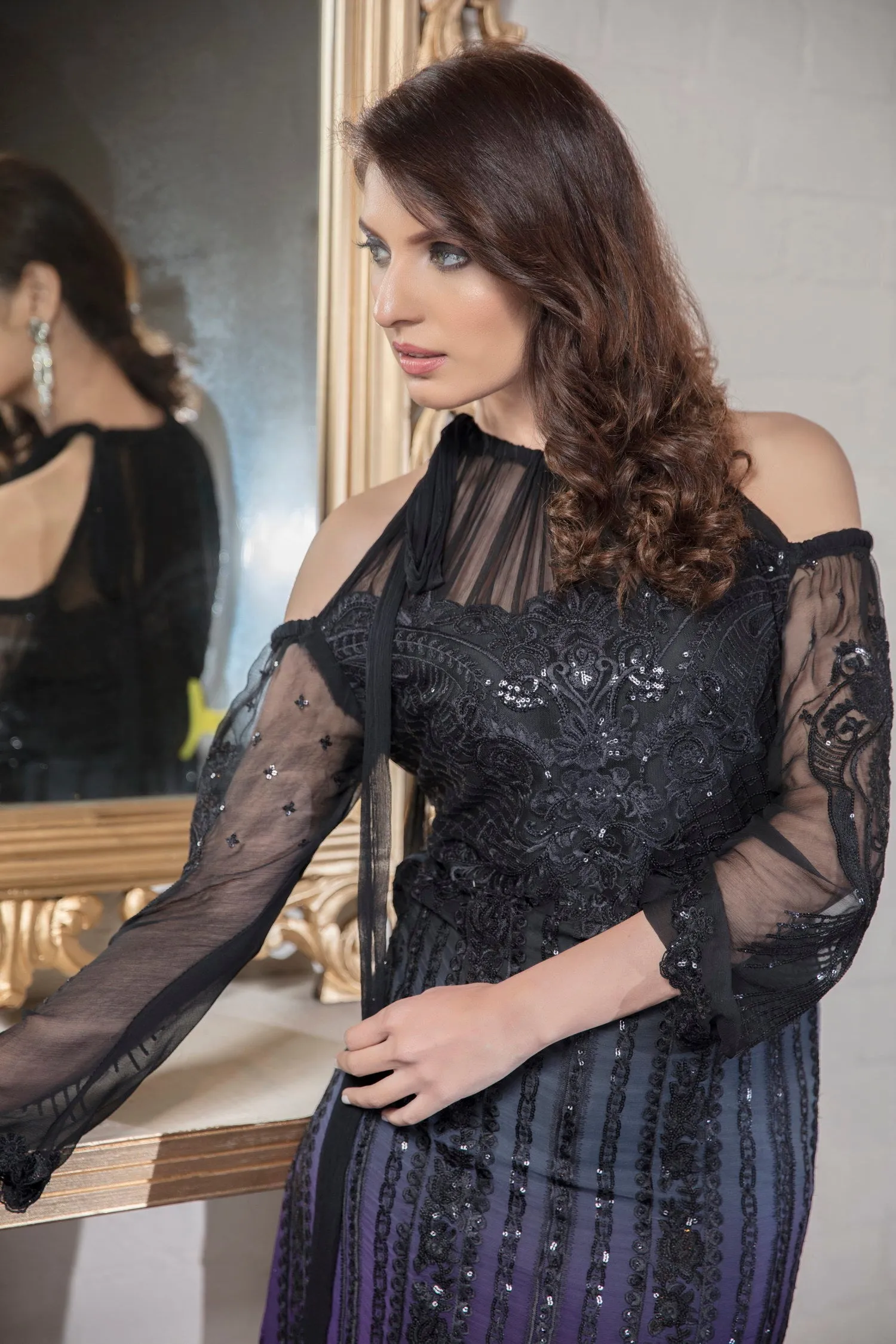 Eshaal Embroidered Luxury Chiffon Collection by Emaan Adeel – Glam Noir