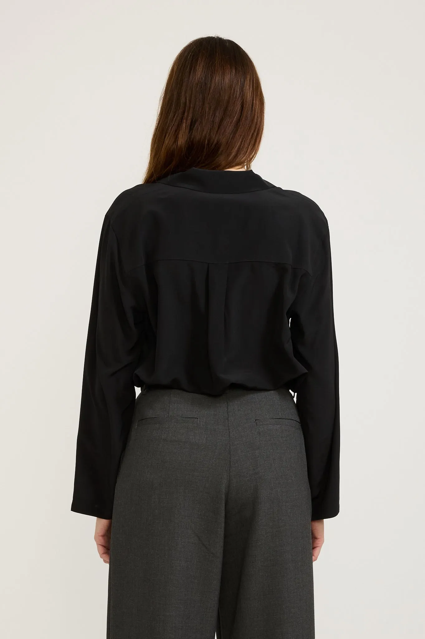 Essie Silk Long Sleeve Shirt Black