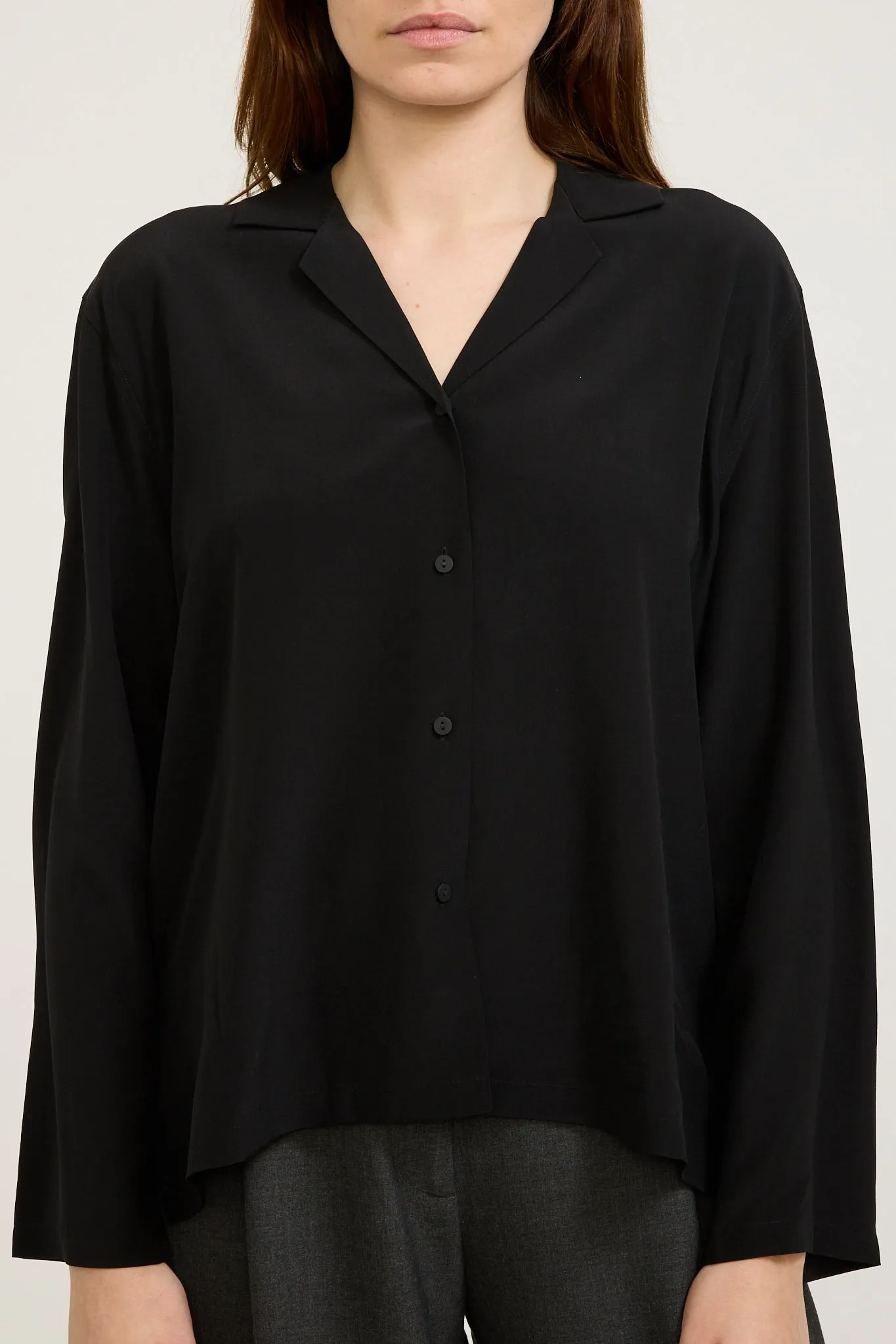 Essie Silk Long Sleeve Shirt Black