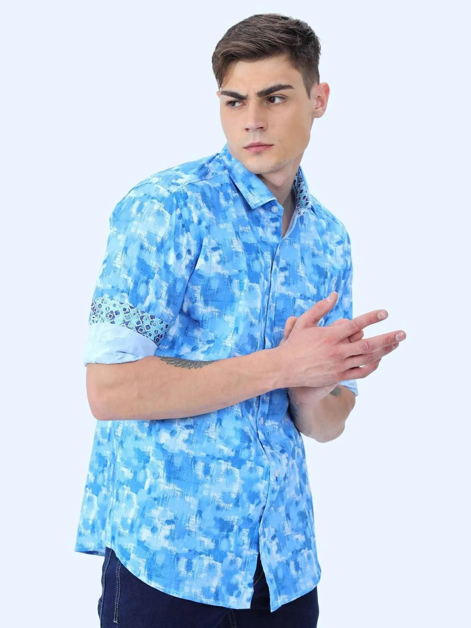 Everything Blue Digital Printed Full Shirt