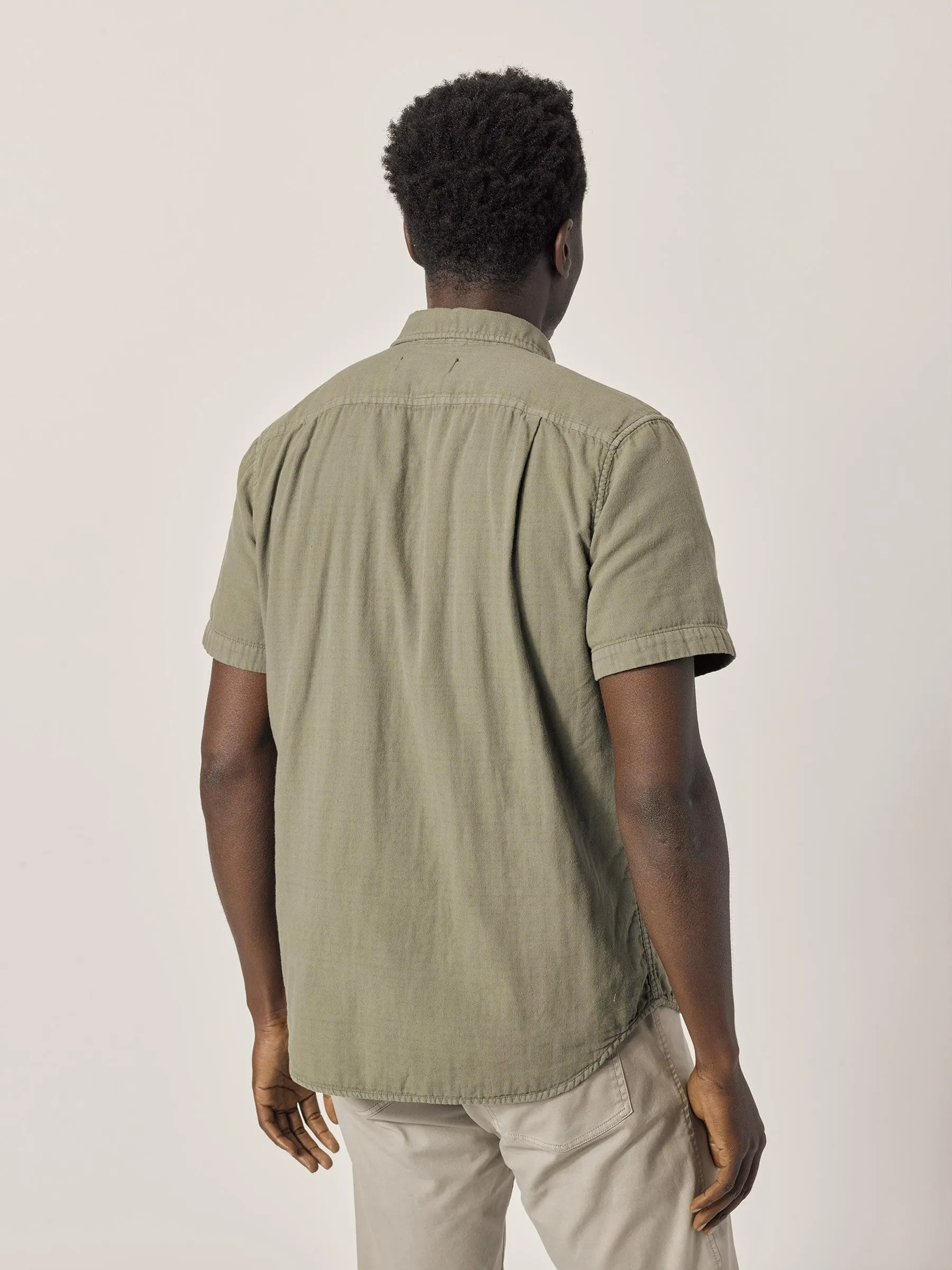 Faded Army Double Weave  S/S Vintage Two Pocket Shirt