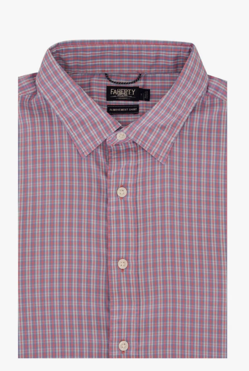 Faherty Movement Sport Shirt Lakeside Rose Plaid