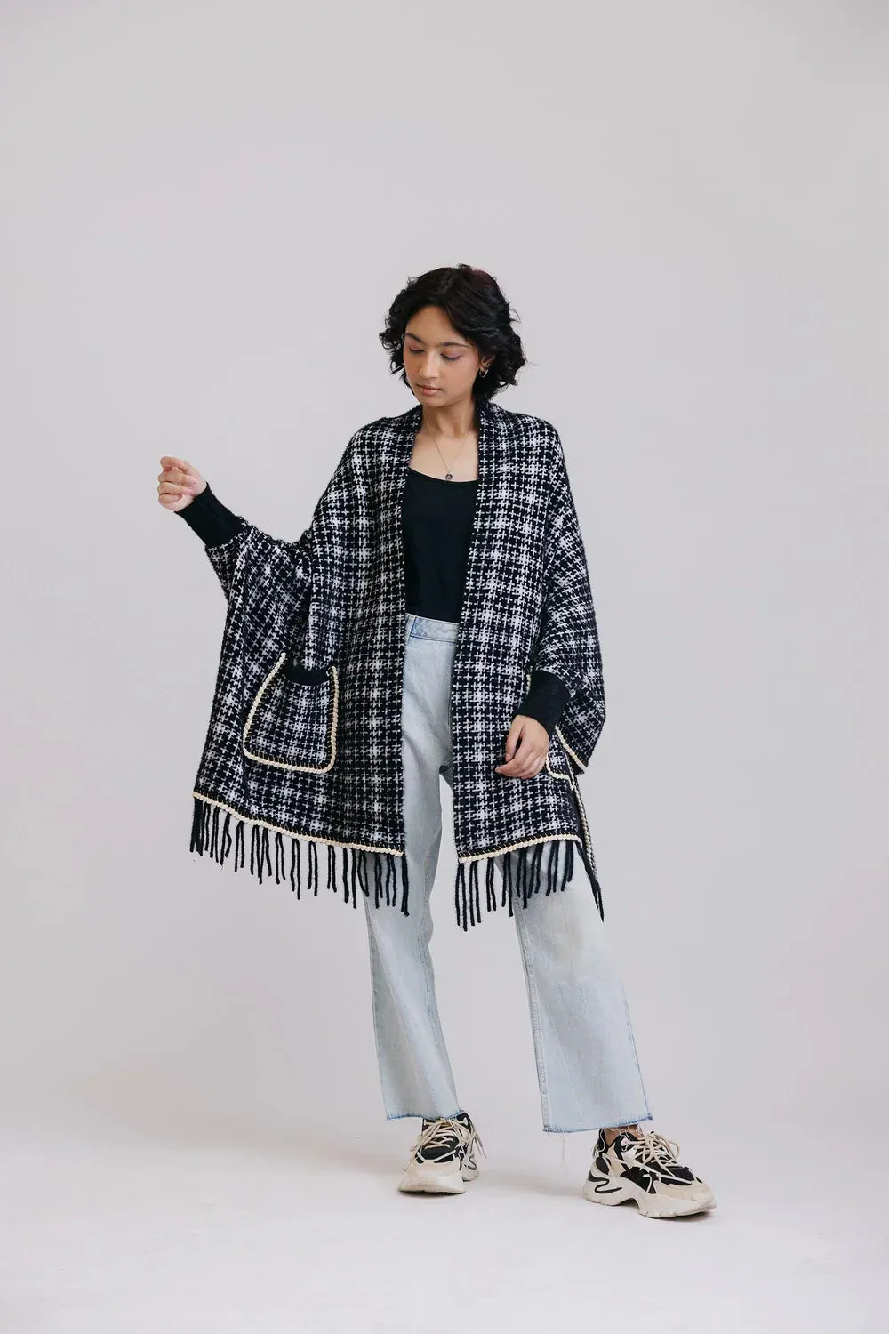 Fall Poncho Capes with Front Pockets